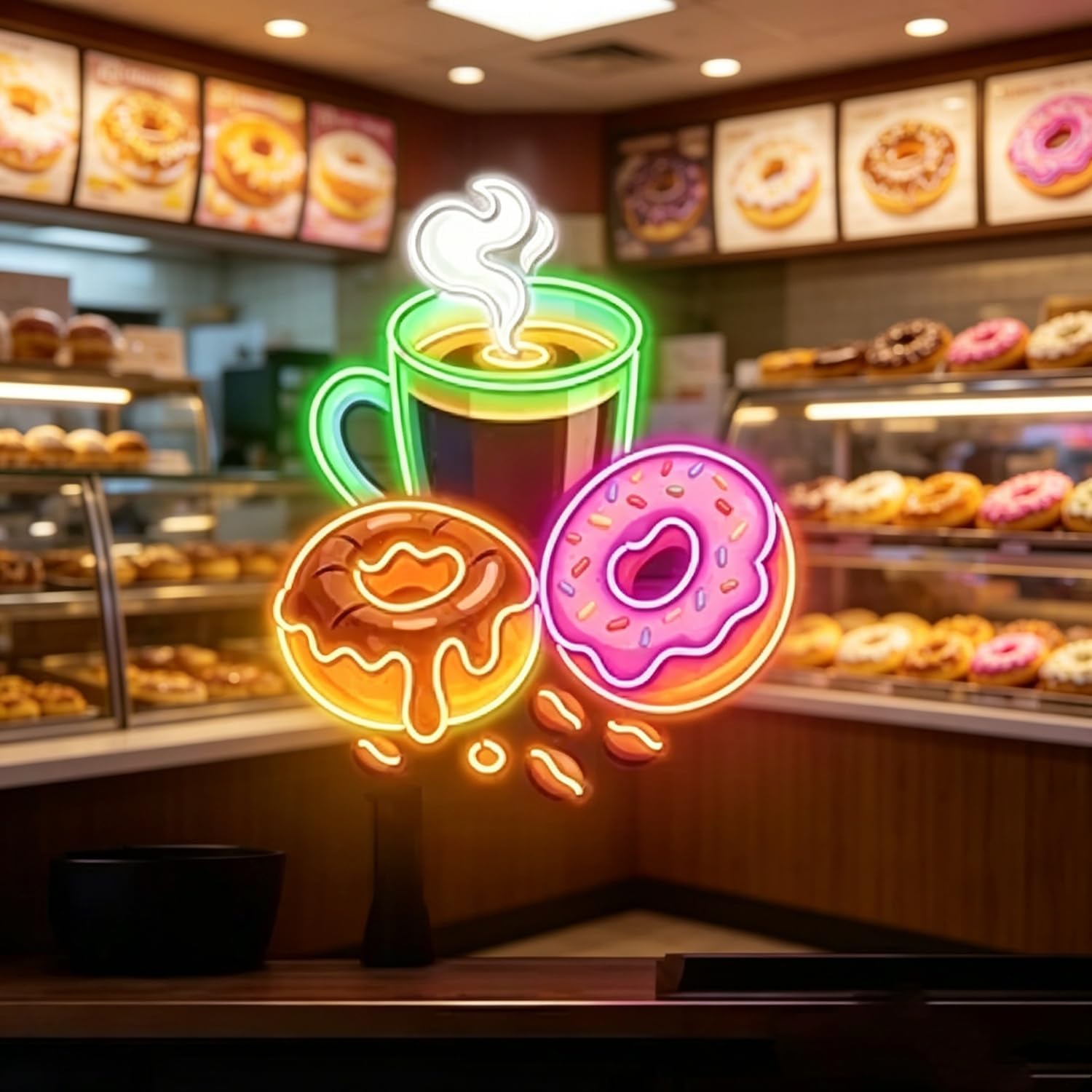Outdoor Lighting For Store - Donuts LED Neon Sign USB Powered