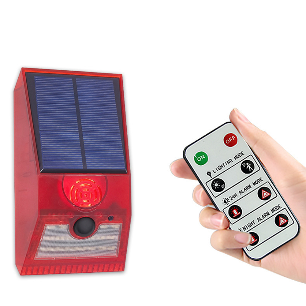 Outdoor Lighting Motion Sensor - Multifunctional Solar Alarm Light Remote Control