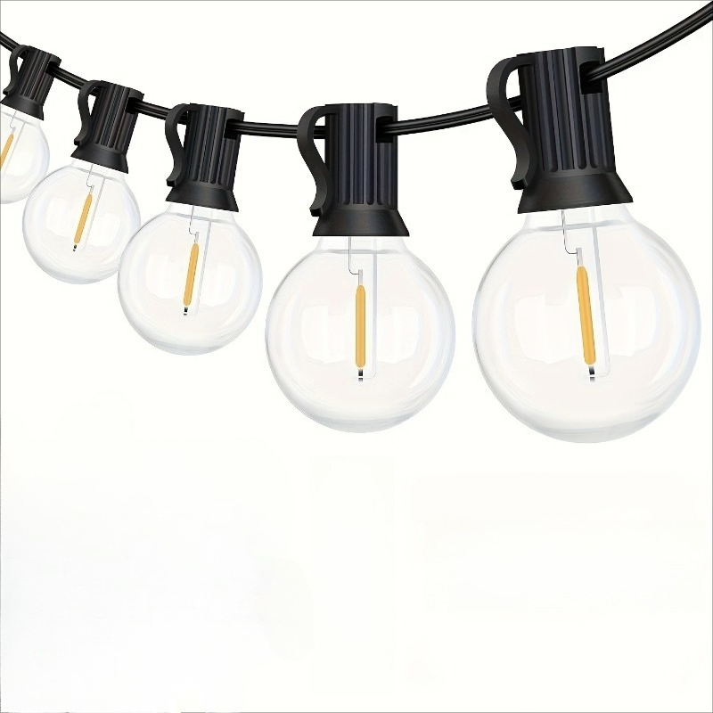 Outdoor Lighting For Fence - 64FT G40 Solar Powered Dimmable String