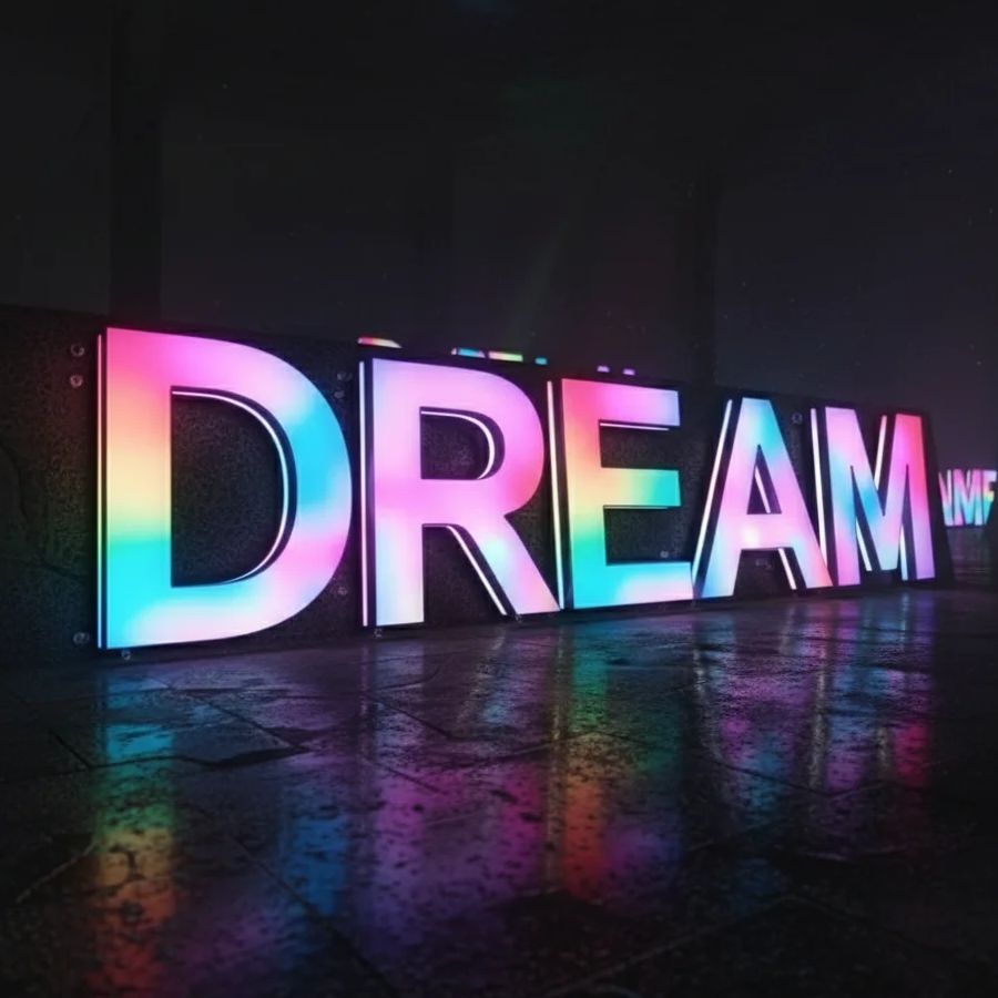 Outdoor Lighting For Store - Custom RGB Metal LED Sign Wall