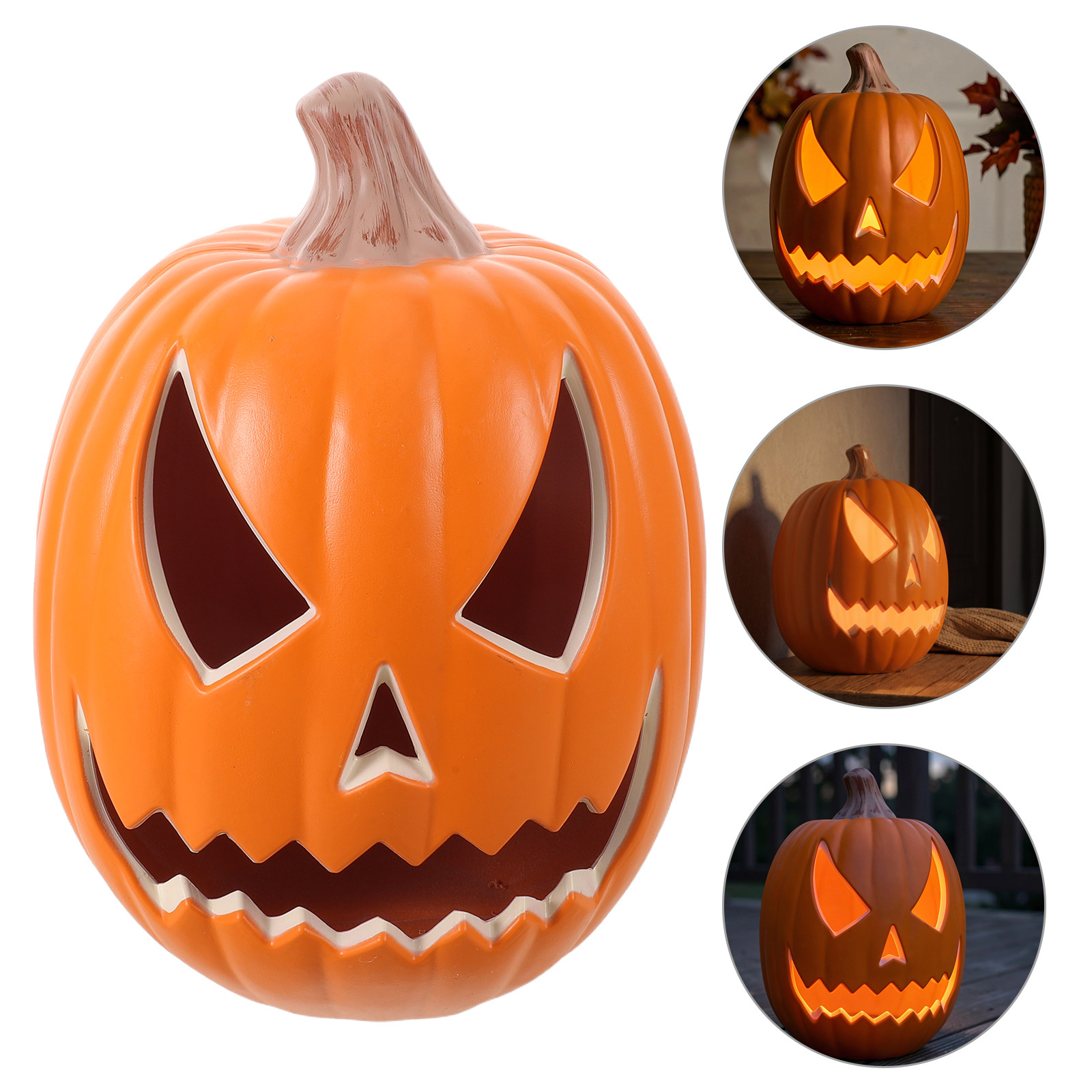 Outdoor Lighting For Store - Halloween Portable Plastic Pumpkin Lantern Hollow