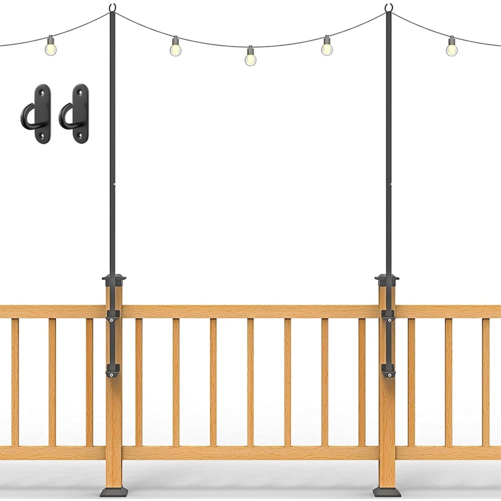 Outdoor Lighting Pole - 2 pack string light poles -