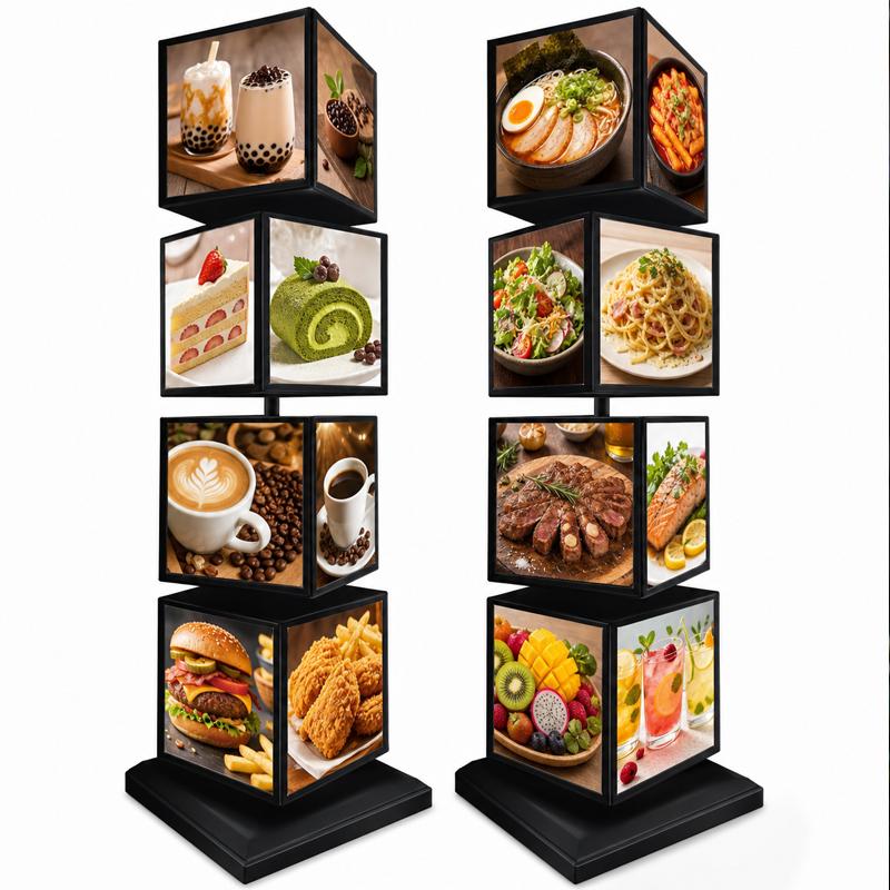 Outdoor Lighting Restaurant - Custom Square Rotating Light Box for