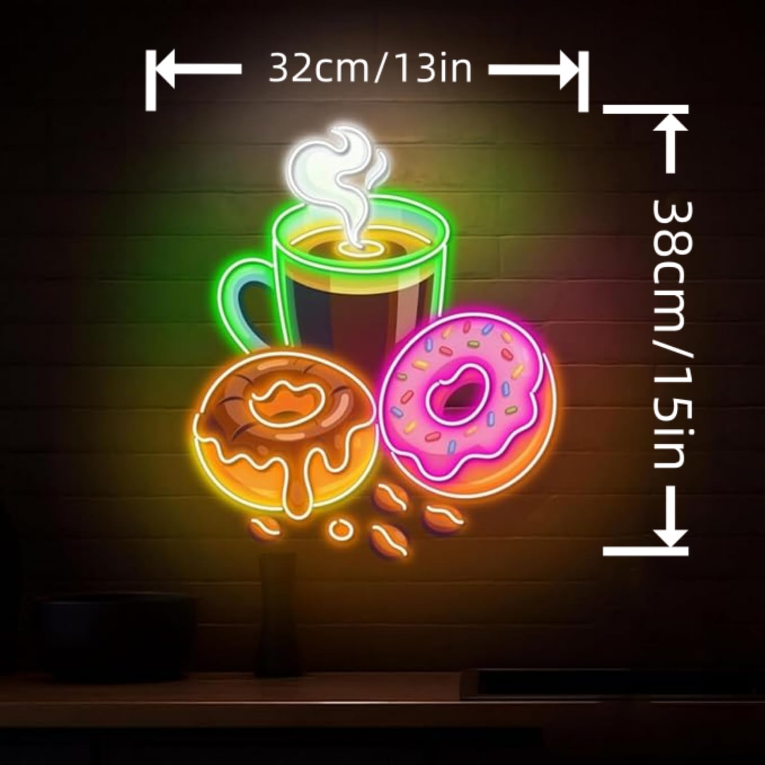 Donuts LED Neon Sign USB Power - Outdoor Lighting For Store 评论和价格