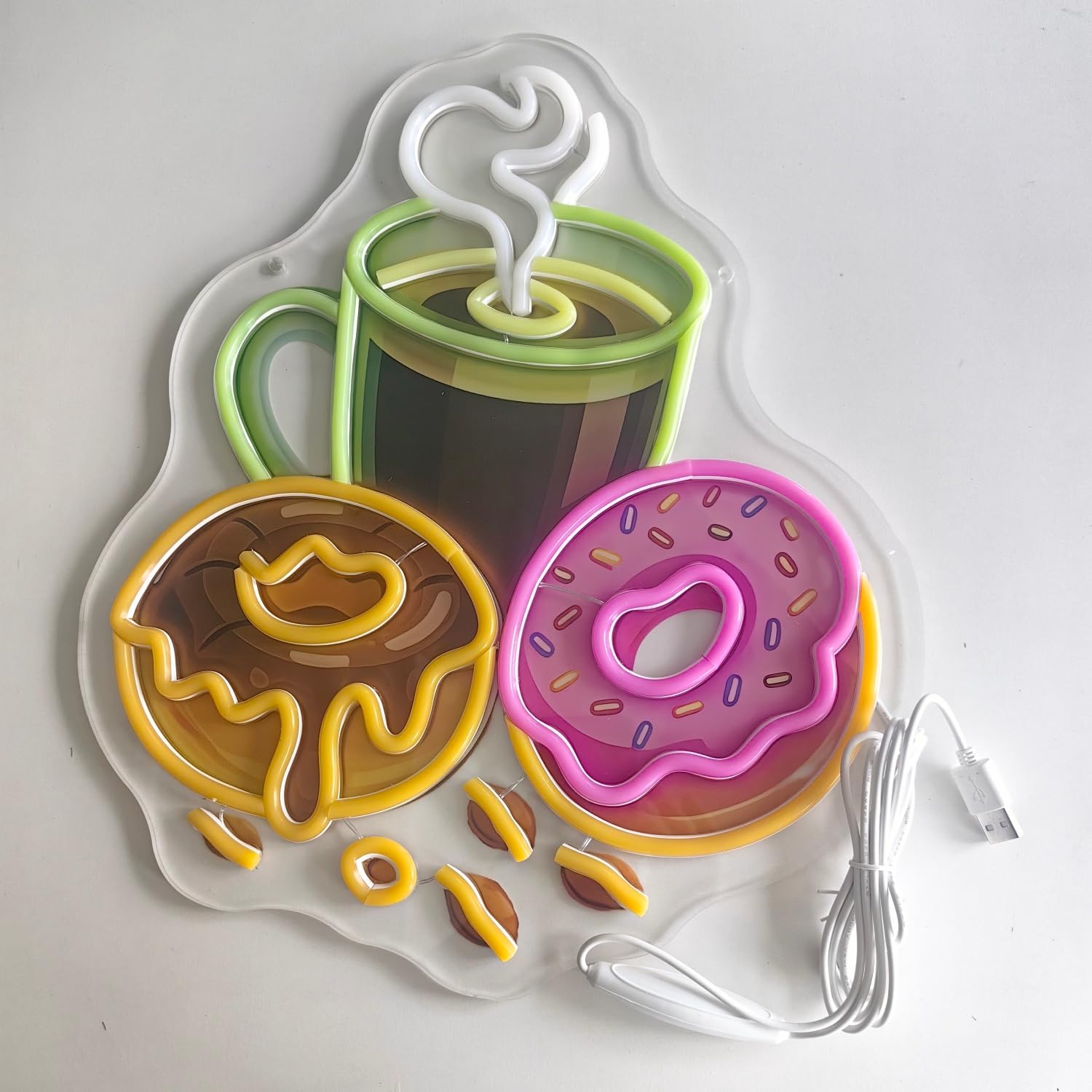 Donuts LED Neon Sign USB Power - Outdoor Lighting For Store 评论和价格