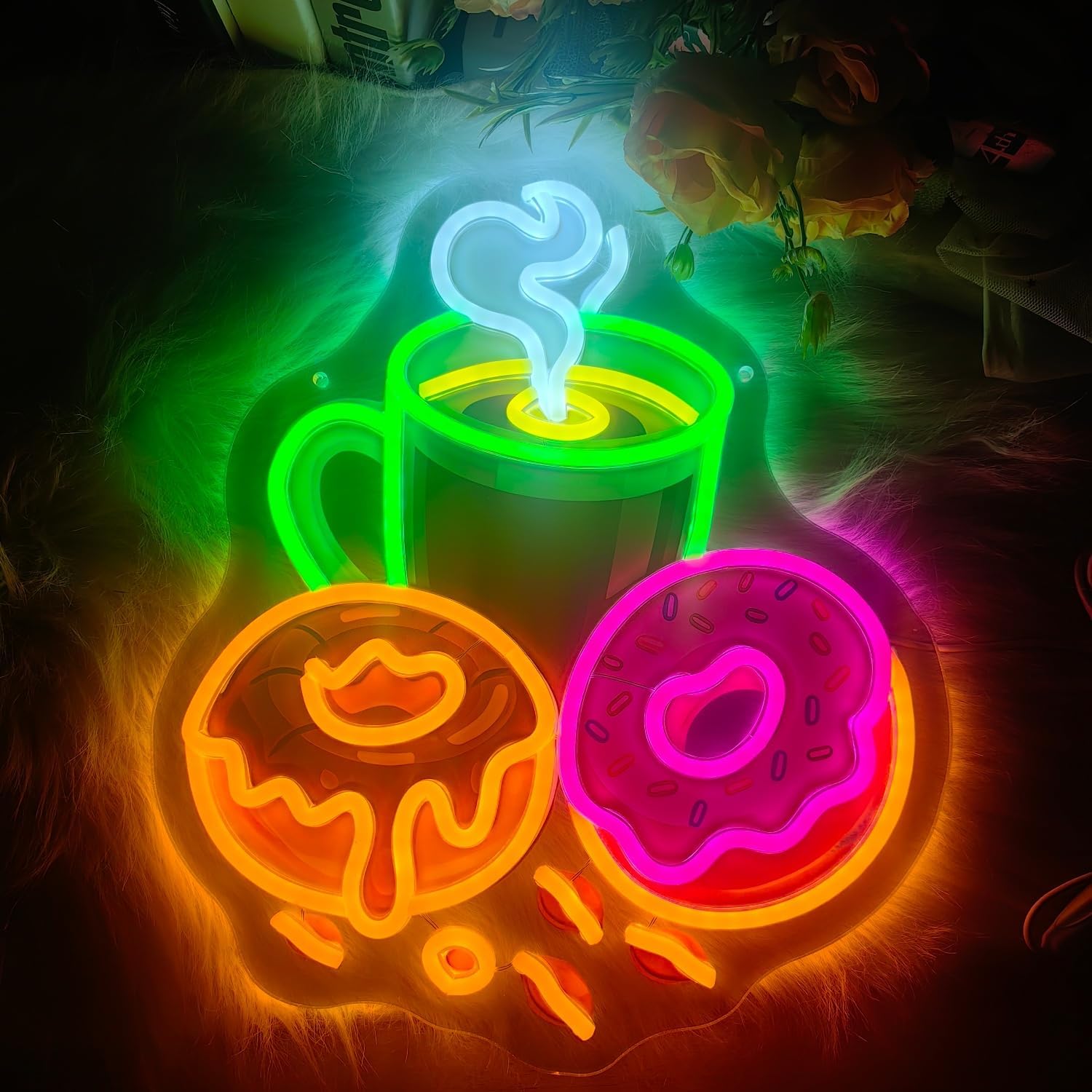Donuts LED Neon Sign USB Power - Outdoor Lighting For Store 评论和价格