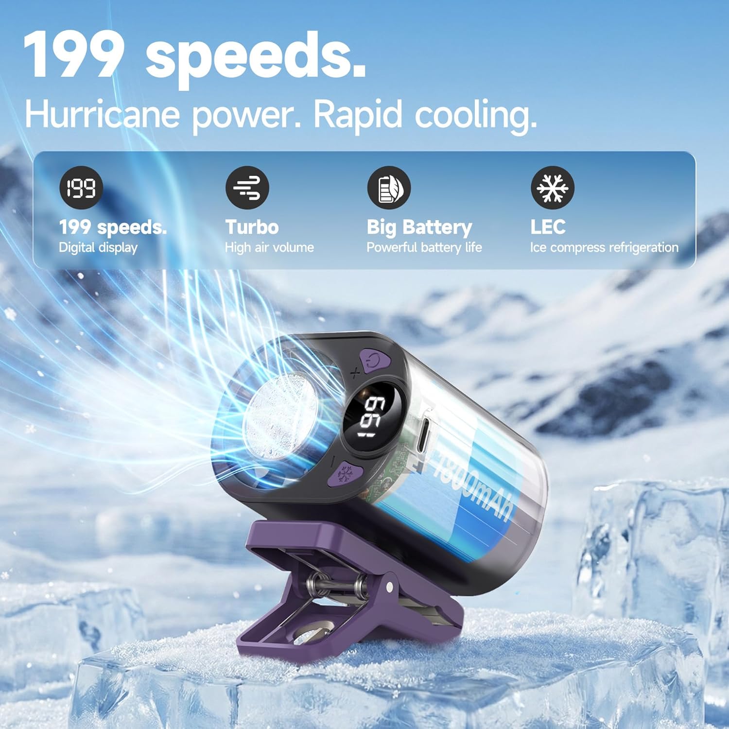 199 Speeds Portable Clip Fan W - Umbrella Led Clip 评论和价格