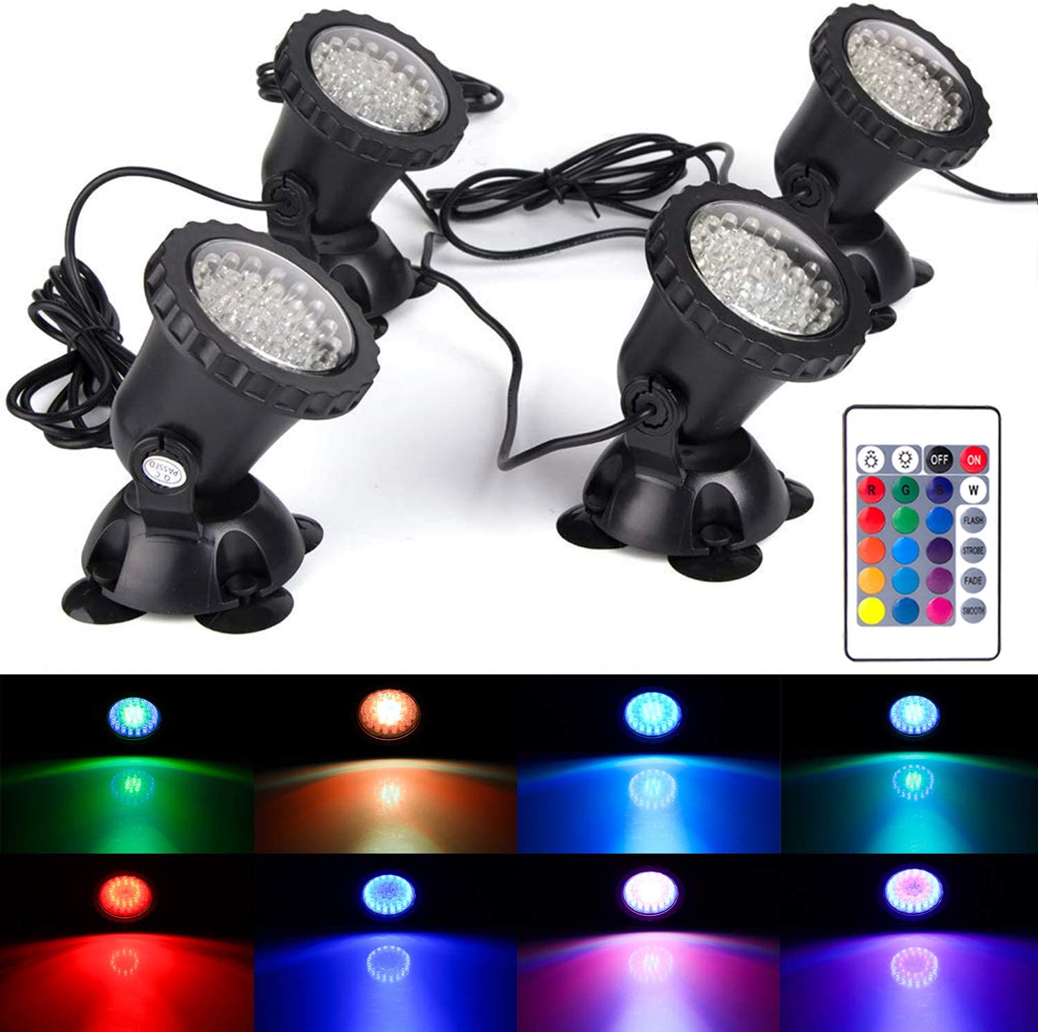 RGB LED Underwater Light IP68  - Pond Light Submersible 评论和价格