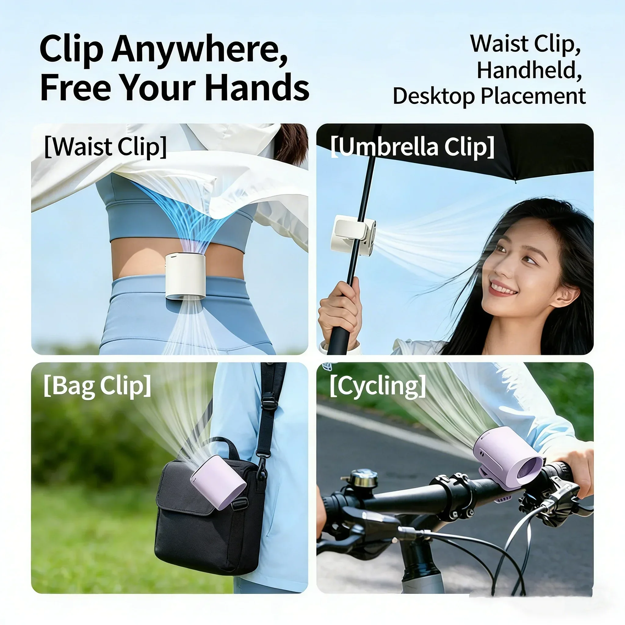 Hanging Neck Fan with LED Disp - Umbrella Led Clip 评论和价格