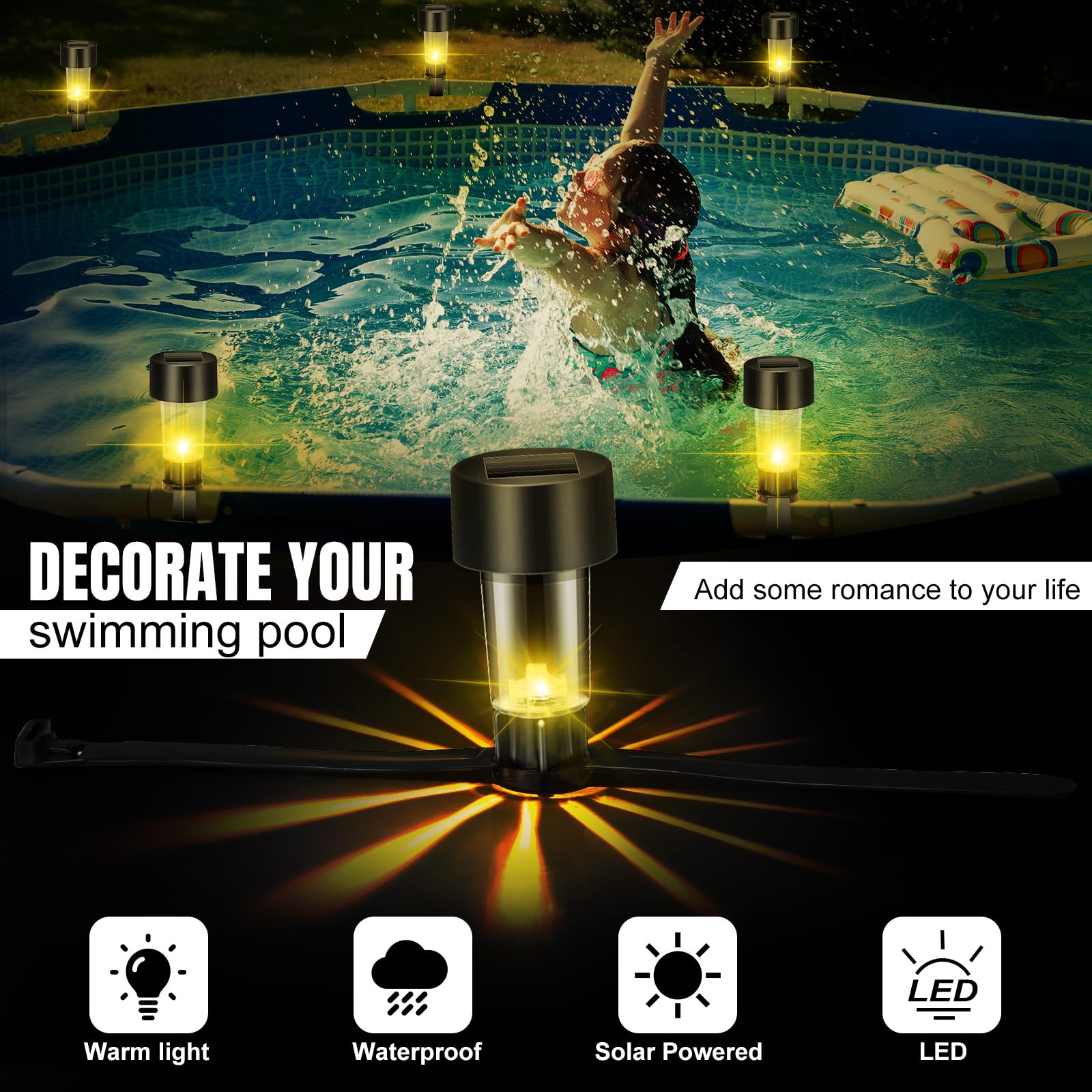 6 Packages Solar Pool Light Fr - Pond Light Submersible 评论和价格