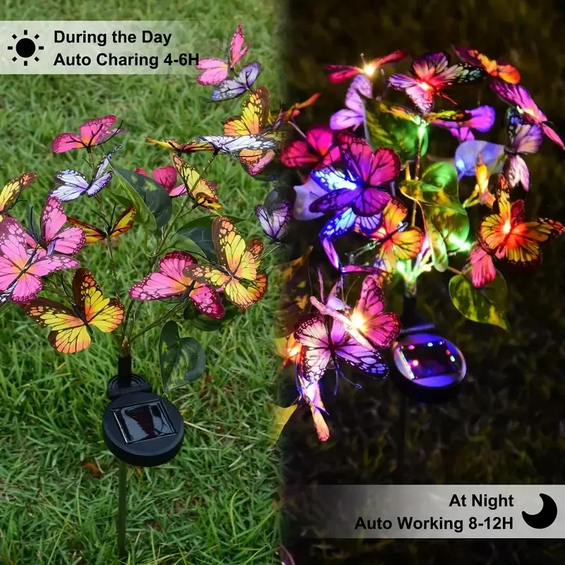 Solar LED Butterfly Garden Lig - Outdoor Lighting For Gazebo 评论和价格