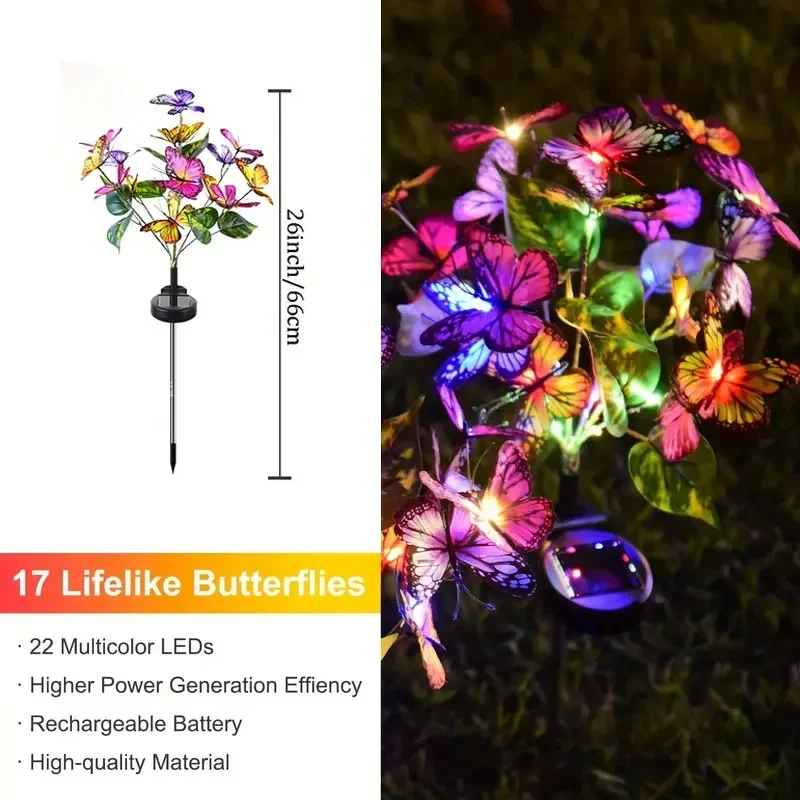 Solar LED Butterfly Garden Lig - Outdoor Lighting For Gazebo 评论和价格