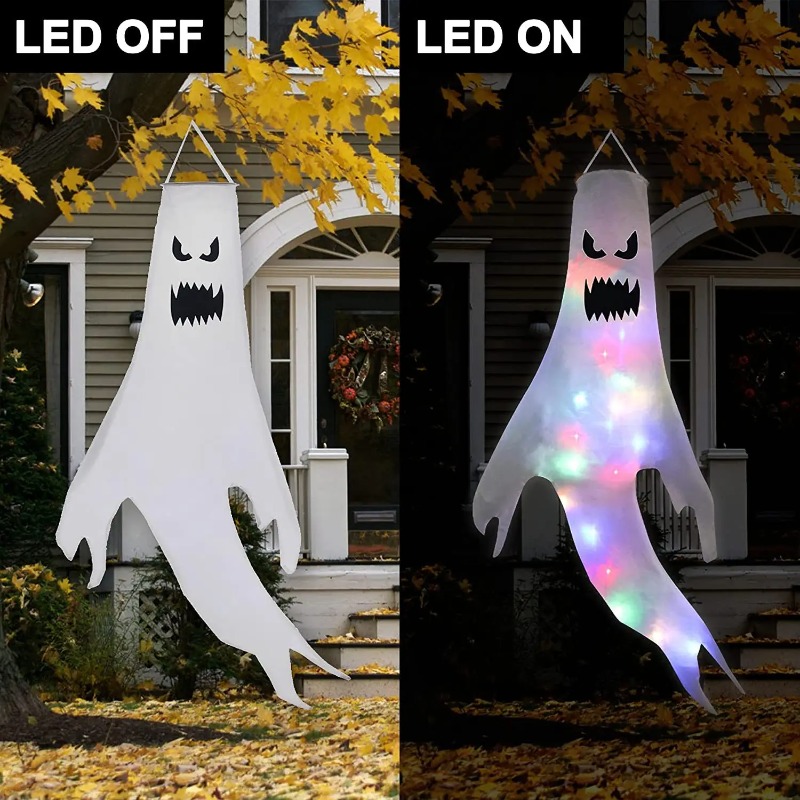 Hanging Ghost Halloween LED Lu - Outdoor Lighting Pole 评论和价格