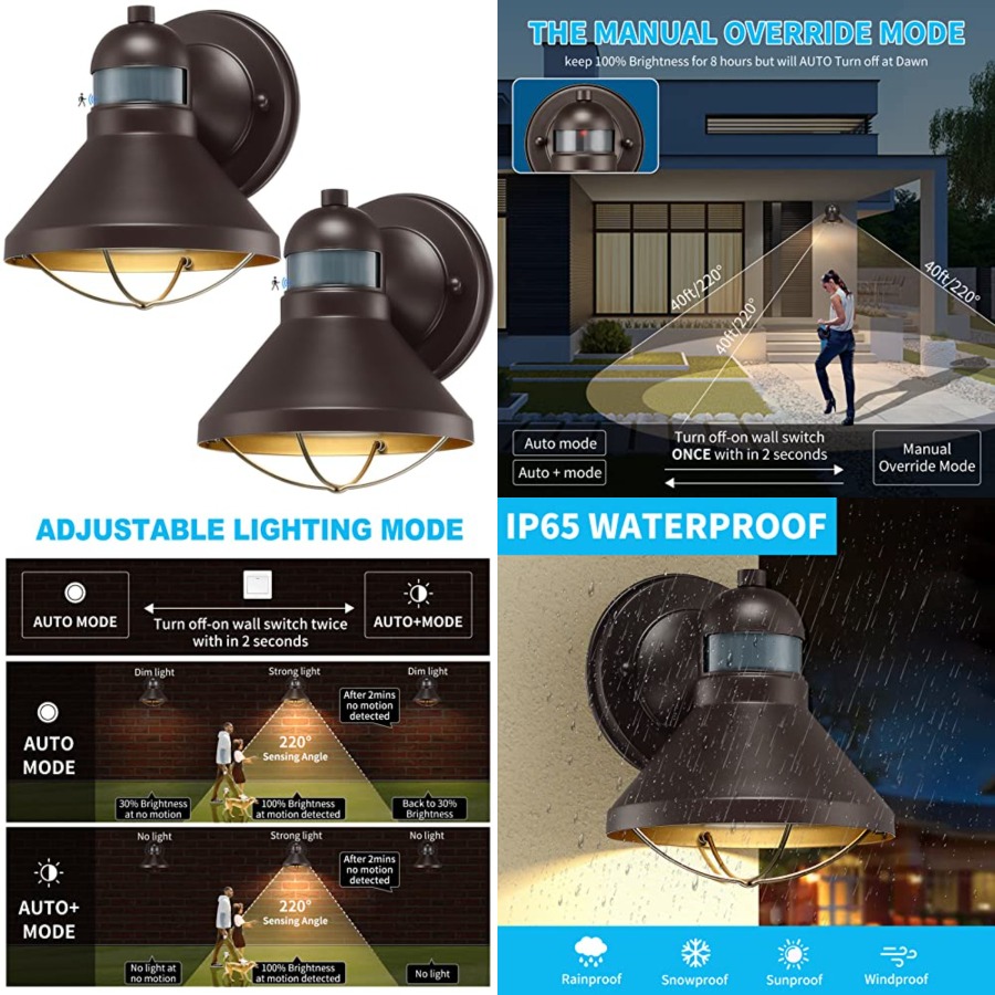 2 Pack Motion Sensor Outdoor L - Outdoor Lighting Led 评论和价格