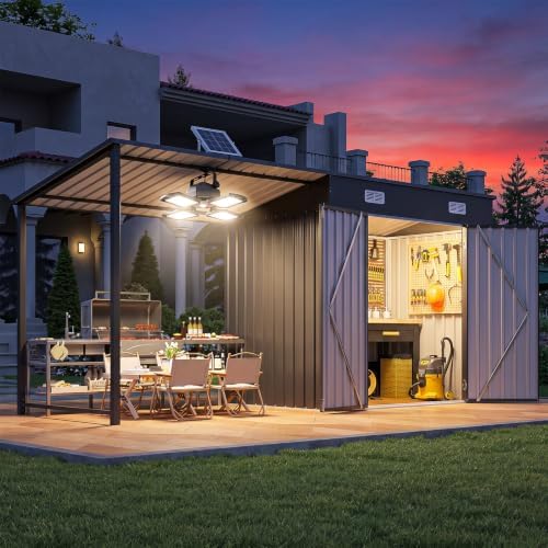 6x4FT Outdoor Storage Shed & H - Outdoor Lighting For Gazebo 评论和价格