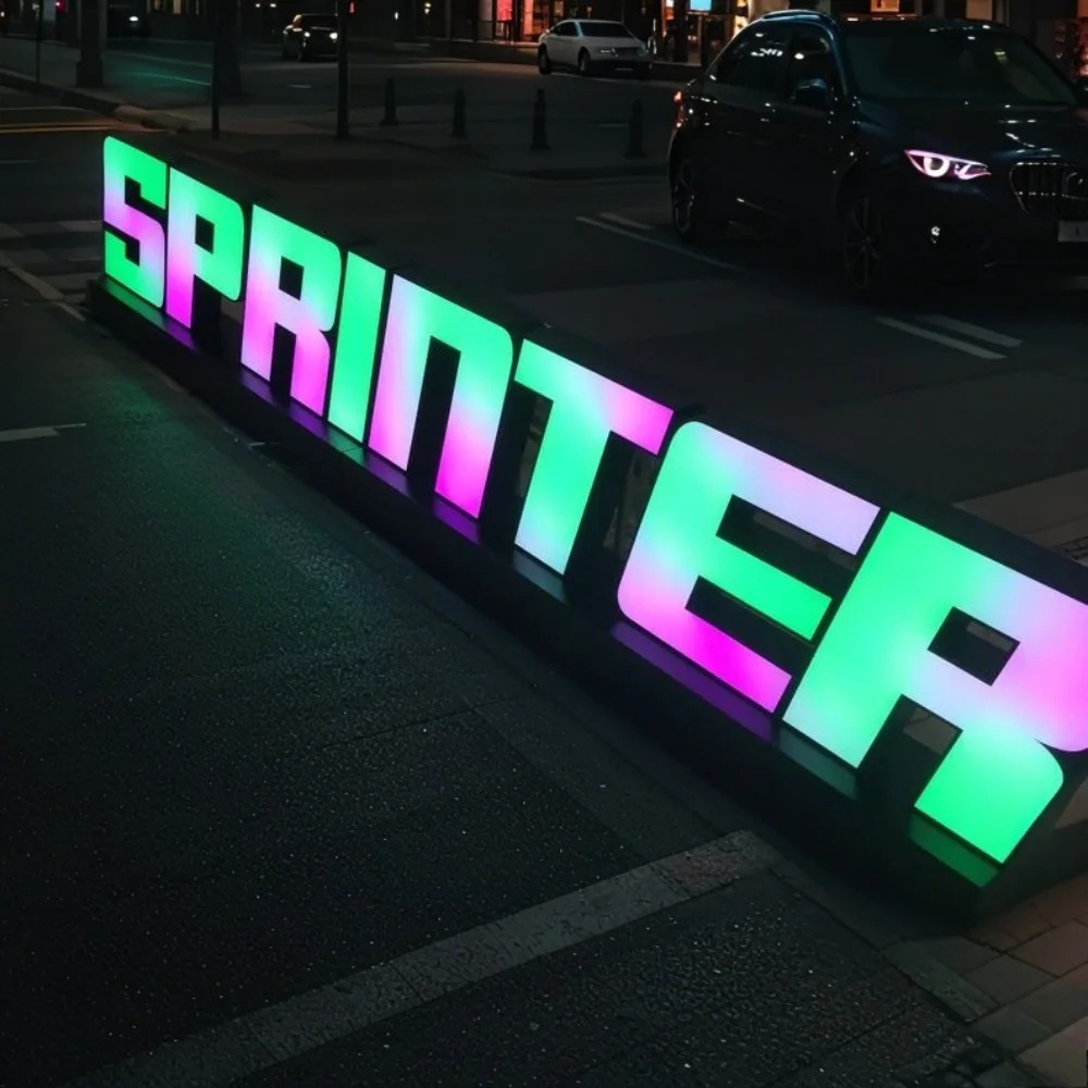 Custom RGB Metal LED Sign Wall - Outdoor Lighting For Store 评论和价格