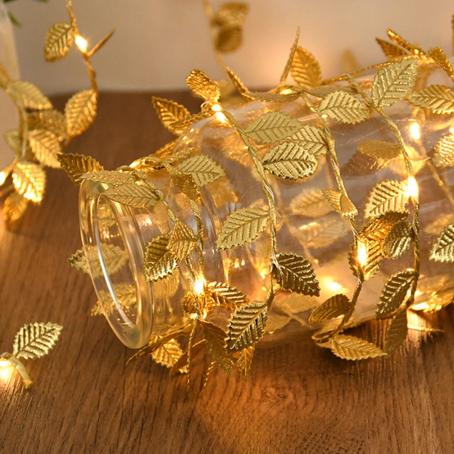 Golden Leaf Rattan Copper Wire - Lighting Wedding Outdoor 评论和价格
