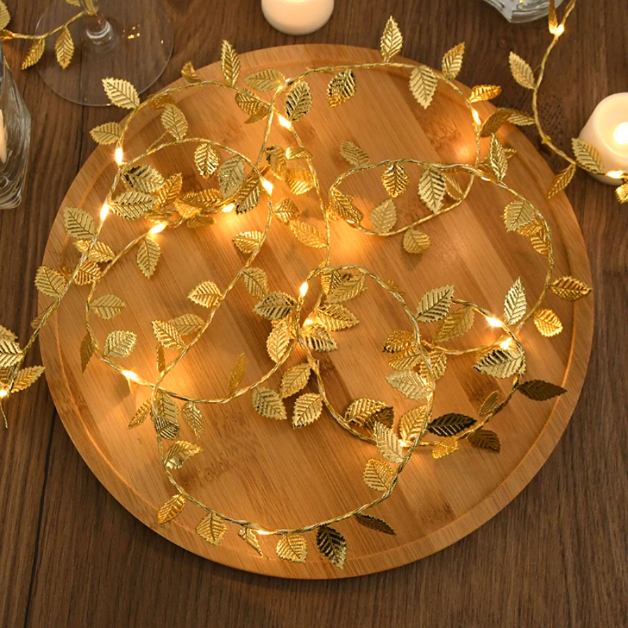 Golden Leaf Rattan Copper Wire - Lighting Wedding Outdoor 评论和价格