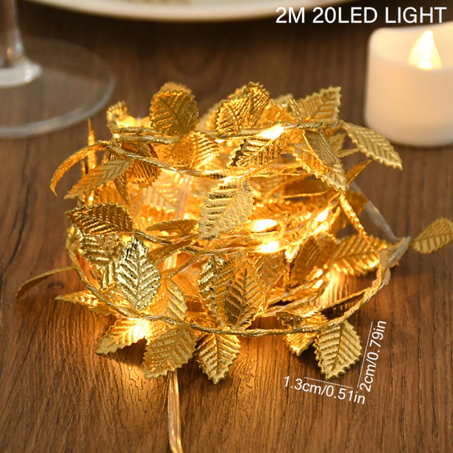 Golden Leaf Rattan Copper Wire - Lighting Wedding Outdoor 评论和价格