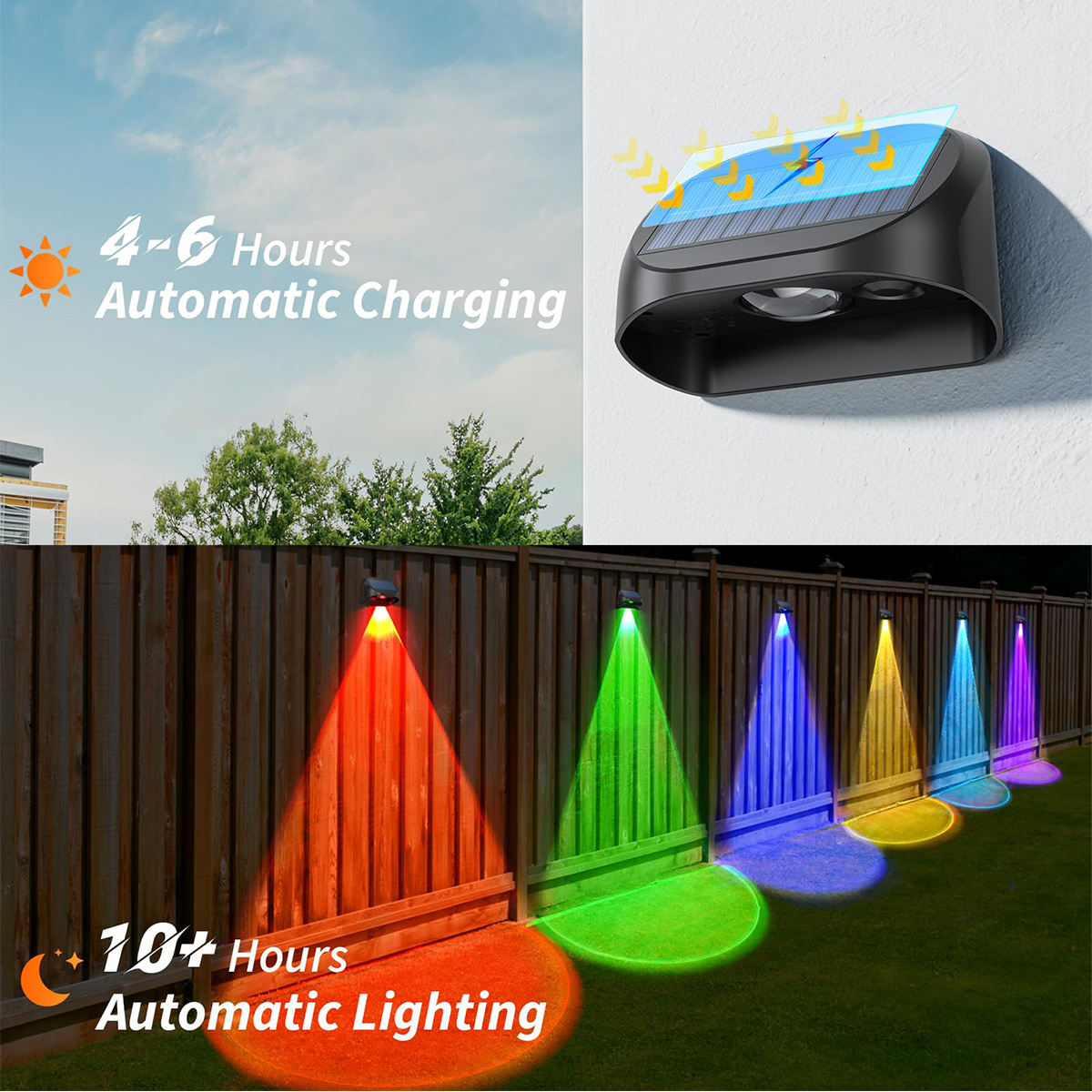 Solar Wall Lamp Solar Fence Li - Outdoor Lighting For Fence 评论和价格