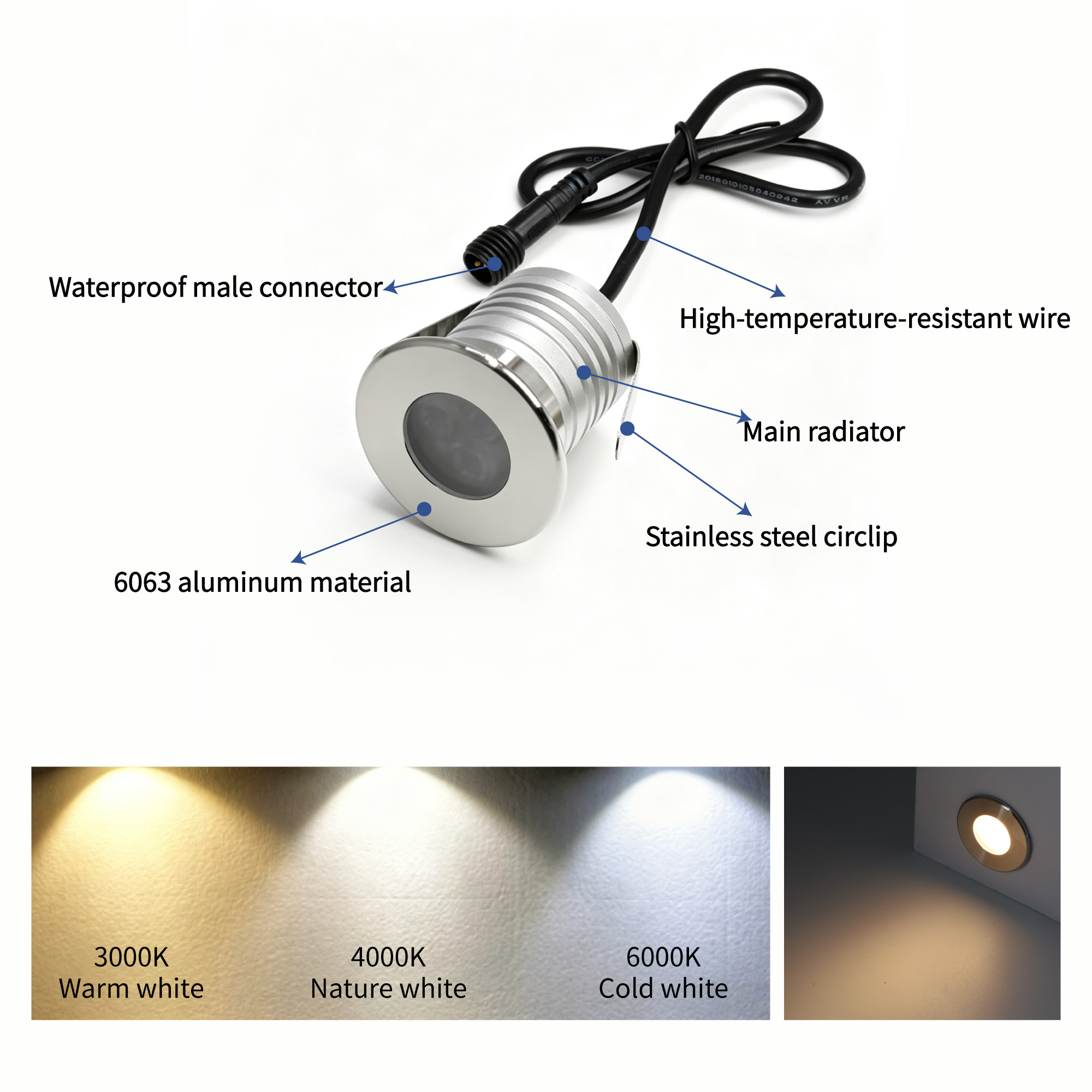 3W LED Pool Light Underwater L - Pond Light Submersible 评论和价格