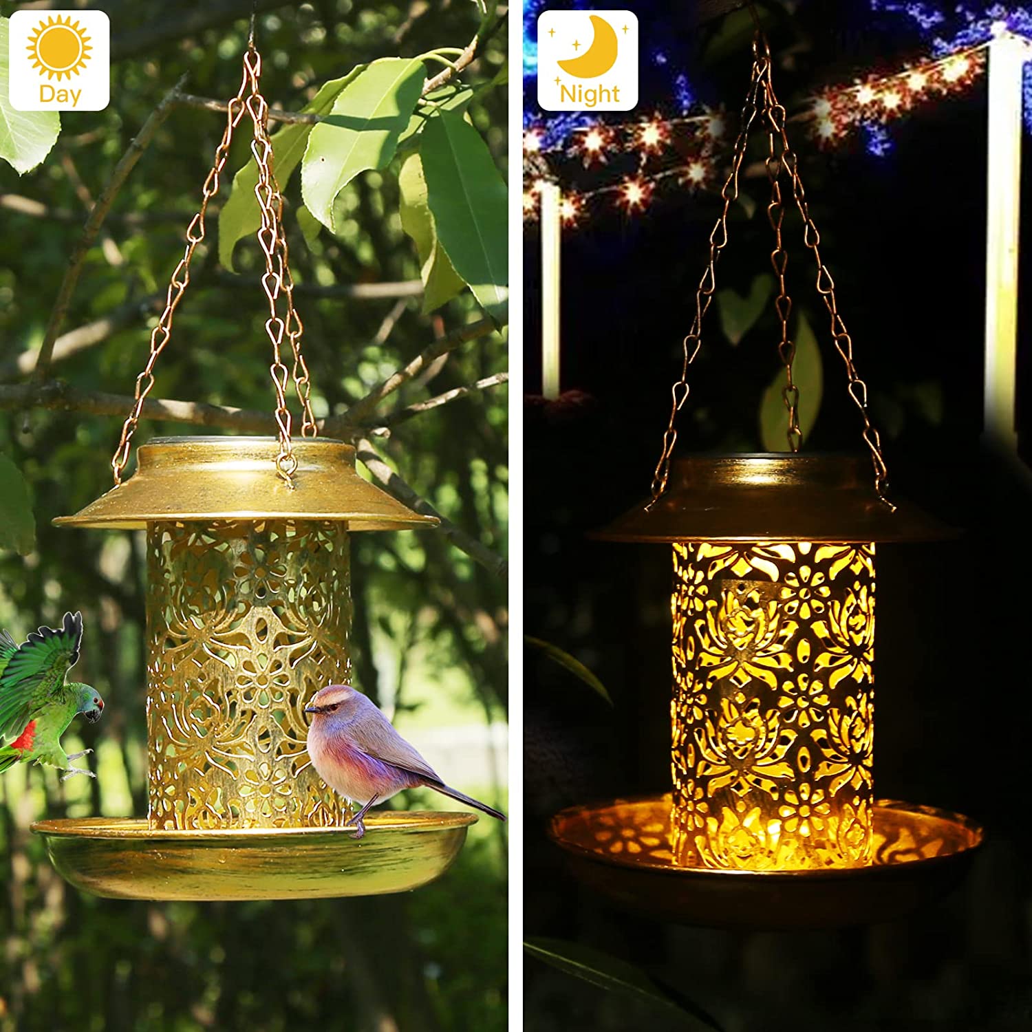 Solar Bird Feeder Metal Outdoo - Outdoor Lighting Backyard Ideas 评论和价格