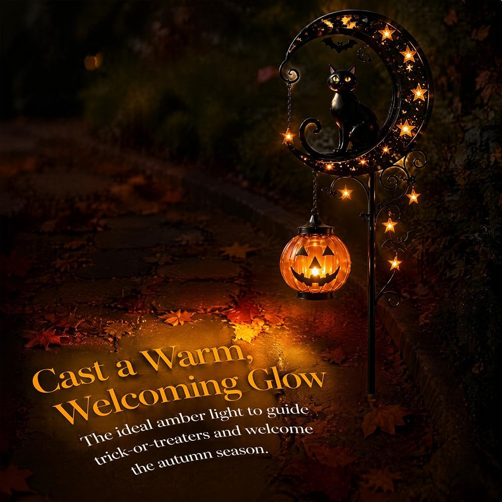 Solar Halloween Black Cat & Pu - Outdoor Lighting Ground 评论和价格