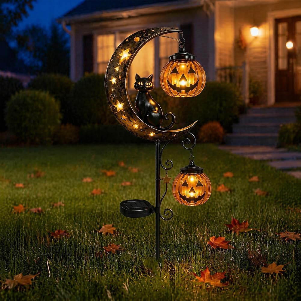 Solar Halloween Black Cat & Pu - Outdoor Lighting Ground 评论和价格