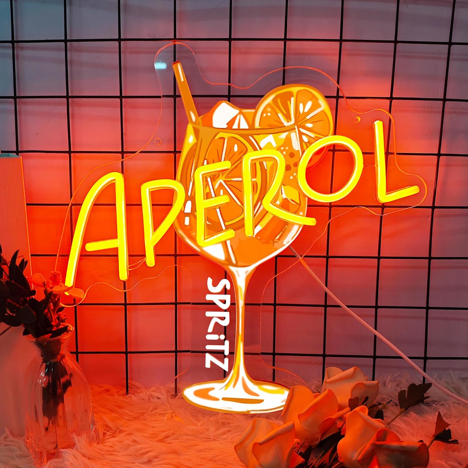 Orange/Aperol Spritz Neon Sign - Outdoor Lighting Restaurant 评论和价格