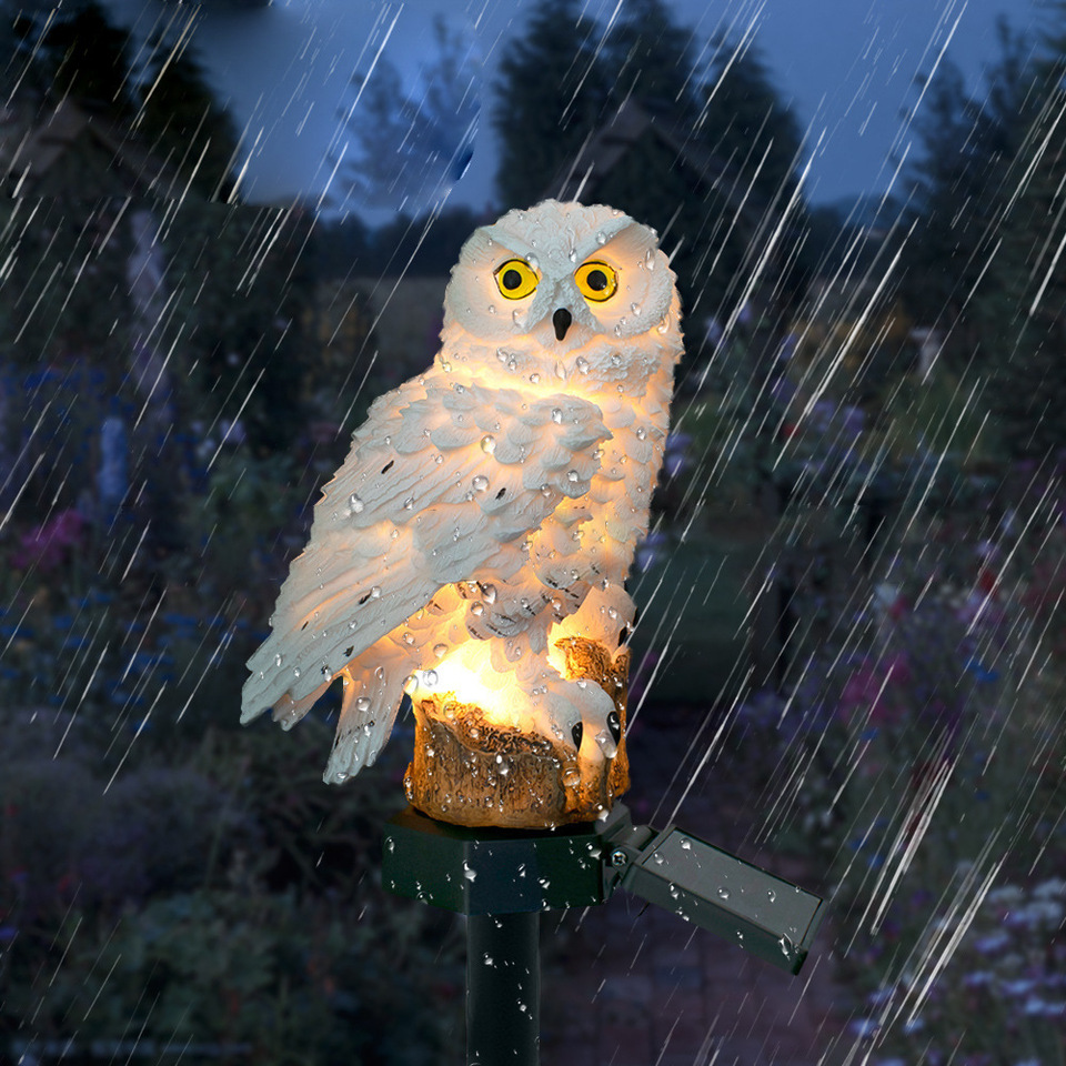 Solar Owl Statue Garden Light  - Outdoor Lighting For Gazebo 评论和价格