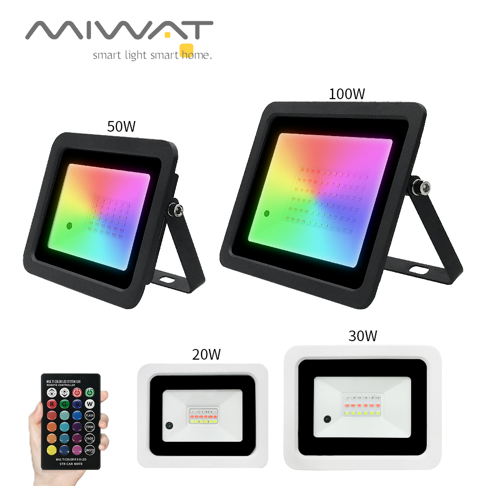 RGB Flood Light 100W 50W 30W 2 - Outdoor Lighting Zigbee 评论和价格