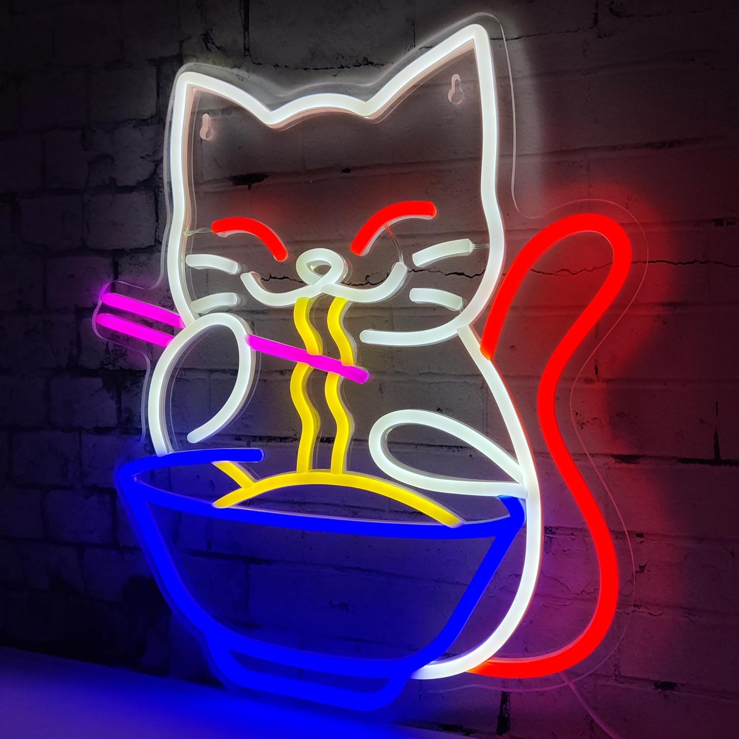 Lucky Cat Noodle LNeon Signs L - Outdoor Lighting For Store 评论和价格