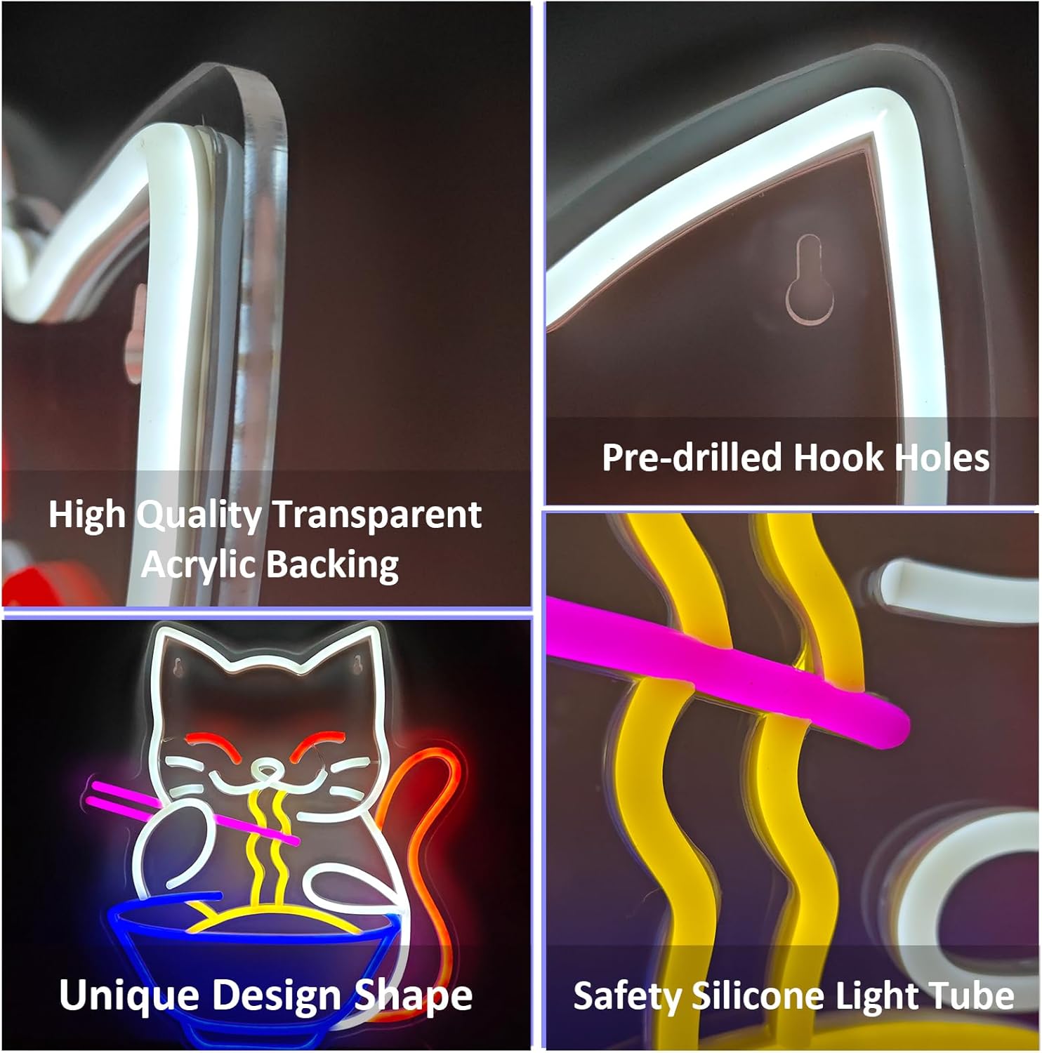 Lucky Cat Noodle LNeon Signs L - Outdoor Lighting For Store 评论和价格