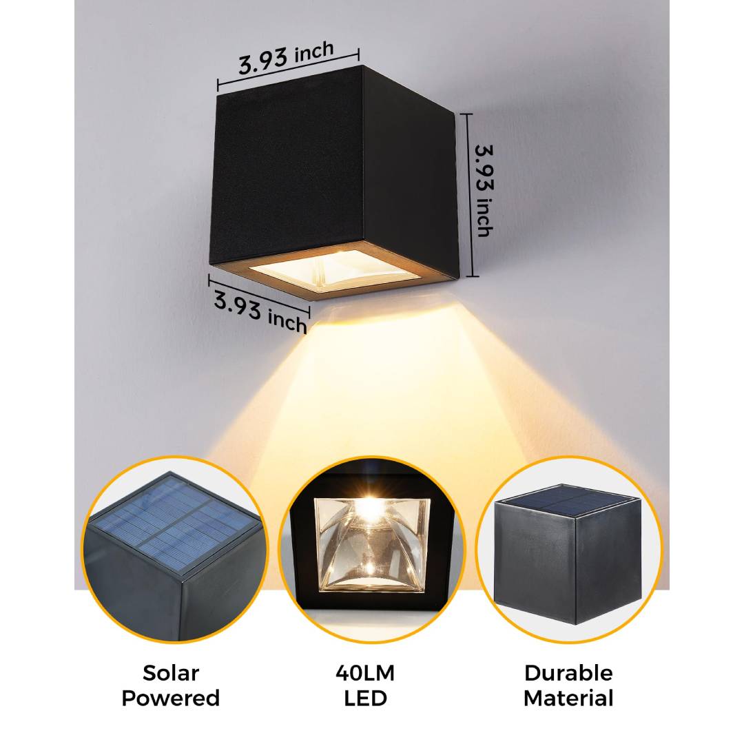 Outdoor Solar Wall Light Squar - Outdoor Lighting For Fence 评论和价格
