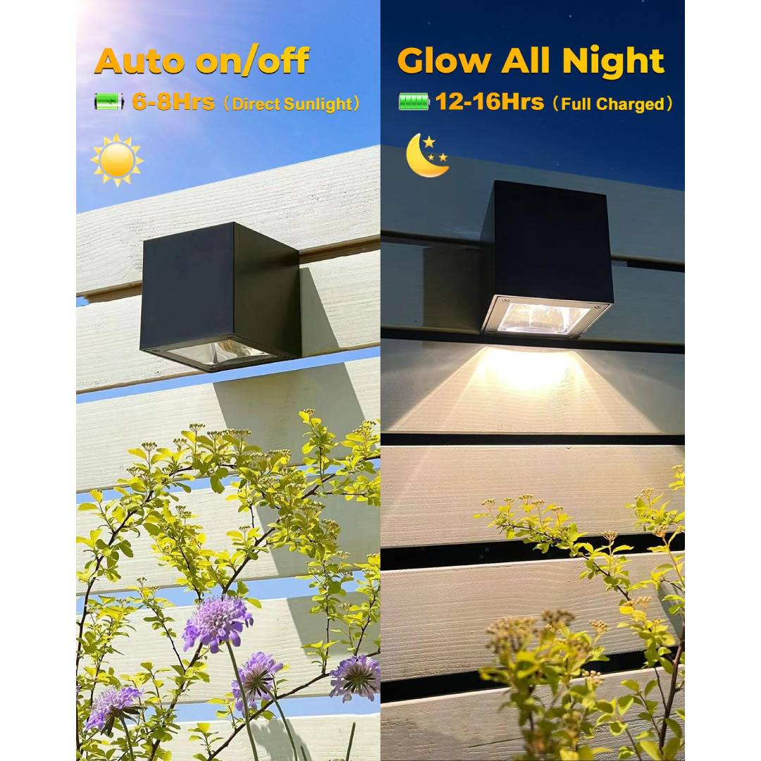 Outdoor Solar Wall Light Squar - Outdoor Lighting For Fence 评论和价格