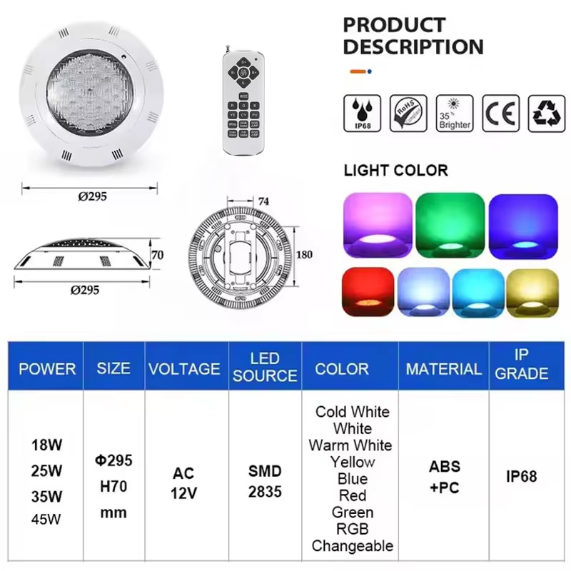 LED Underwater Swimming Pool L - Pond Light Submersible 评论和价格