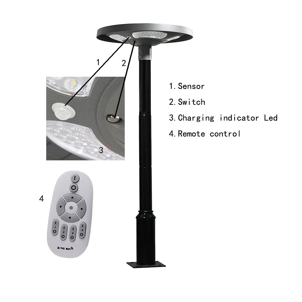 Waterproof IP65 UFO Solar LED  - Outdoor Lighting Pole 评论和价格