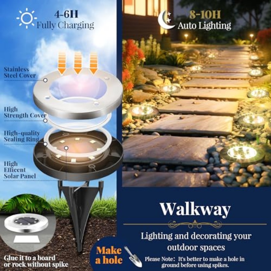 Solar Ground Lights Solar Ligh - Outdoor Lighting Led 评论和价格