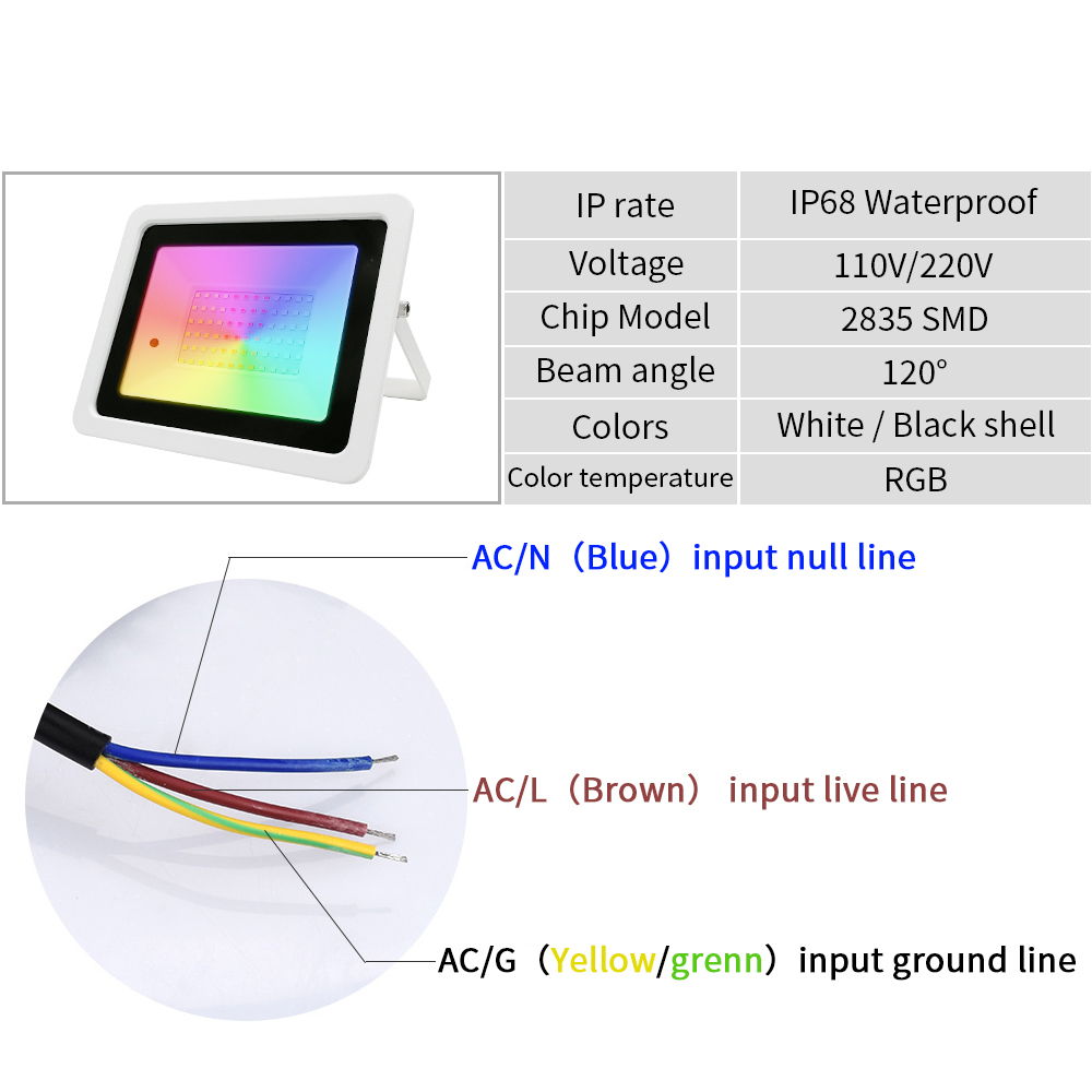 Led RGB Flood Light 20W 30W 50 - Outdoor Lighting Zigbee 评论和价格